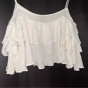 3/$30 • White Ruffle Crop Top